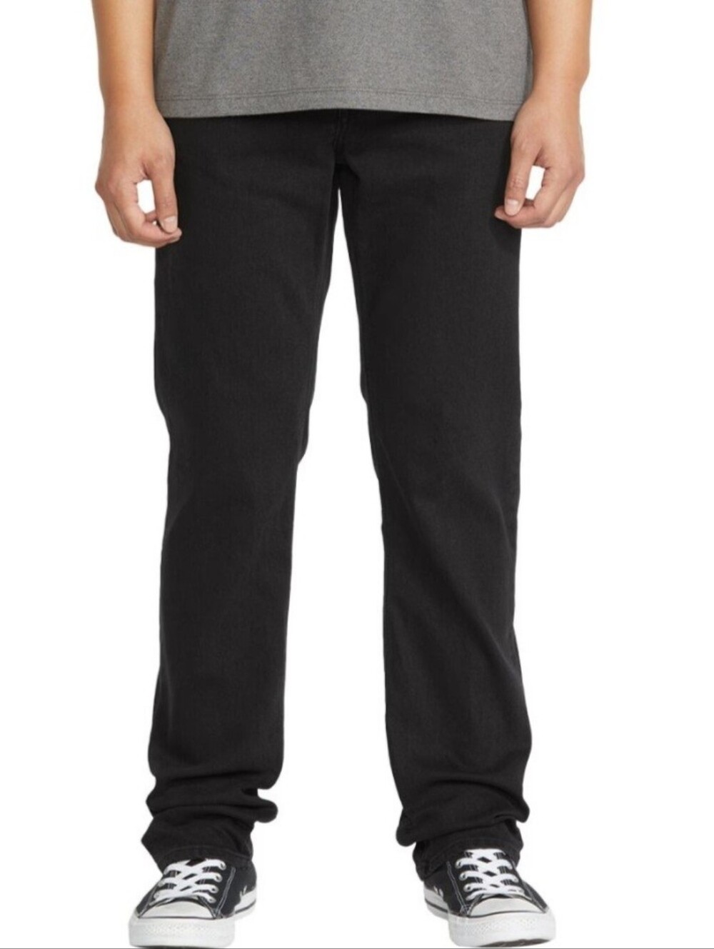 Volvom Solver Modern Straight Fit Jeans Washed Black 34 Waist